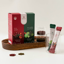 다이어트 보조제 컬러쉐이크 특허받은 화학성분없는 찹쌀제환공법 (전성분 100% 국내산) 비트+백년초+사과+당근+팽화미+케일+청사과+당근+양배추+샐러리+브로콜리 10종 종합과채소환, 5g * 20포(레드+그린)