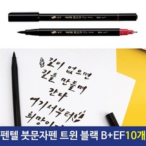 모비딕파워 [모비딕파워] 리필브러쉬펜 캘리붓펜 켈리붓펜 켈리펜 펜텔펜 캘리그라피펜세트, 아★ 펜텔 붓문자펜 트윈 XSFW34A 블랙 B+EF, [좋습니다]