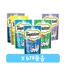 템테이션 고양이간식 태국산 고양이스낵 6가지맛 75g X6개, 1.단백한 연어맛(75g)X6개