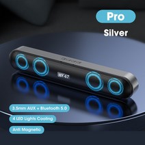 pc스피커 Computer Soundbar Desktop Bluetooth Speakers Rechargeable 6D Deep Bass Stereo Subwoofer AUX, 03 Pro Silver