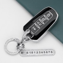 유투카 쌍용 자동차 키케이스 TPU 스마트 키커버 6종색상 렉스턴W 코란도C 스포츠 코란도 투리스모 골드라인 실버라인 키링 전화번호판 차량 악세사리, TS-04, 실버_블랙
