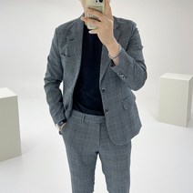 아도르클래식 크로스 스팟 체크 봄 가을 겨울 캐주얼 정장 수트 세트
