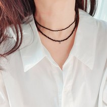 하나더좋은 A+++ 블랙 스피넬 천연 원석 목걸이 925 실버 하트 펜던트 초커