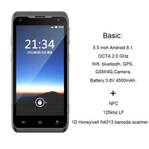 안드로이드 8.1 2D 바코드 스캐너 UHF RFID 견고한 휴대용 모바일 PDA, 03 NFC 1D N4313 125K