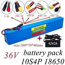 새로운 18650 배터리 팩 10s4p 36 V 72AH 고성능 600 W 충전기와 전기 자전거 리튬 배터리에 적합 판매, Bullet-SM