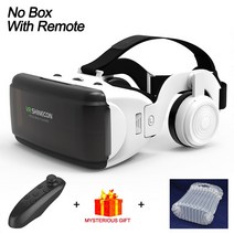반달마켓 3D안경 입체 VR 가상 현실 3D 안경 상자 스테레오 헤드셋 스마트 헬멧 IOS 안 드 로이드 폰 무선, 06 B-No Box Y1 Remote