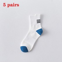 샤오미 5 쌍 100% 코튼 남성 양말 유행 거리 스포츠 통기성 주식 학생 크기 39-44, 01 5pairs white