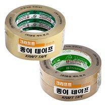 금성 종이 크라프트 테이프 50X40 1p 25X40 2p 종이재질 질감 테잎 접착 선물 포장 용, ( 1p 50mmX40M )