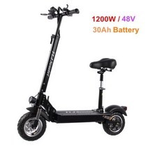 전기이륜차 2인승전기차 전기 스쿠터 좌석 포함 접이식 전자 킥 인치 휠 자전거, 1200W 30Ah