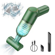 SUNCANDXY 휴대용 진공 청소기 무선: 강력한 흡입력을 갖춘 미니 충전식 핸드 진공 청소기 카펫 차량용 무선 휴대용 소형 자동차 진공 - 블랙, Green