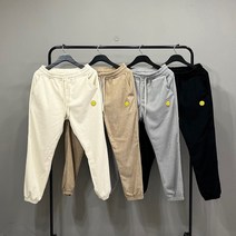 맨스토리 겨울 코듀로이 골덴 스마일 패치 조거 밴딩팬츠