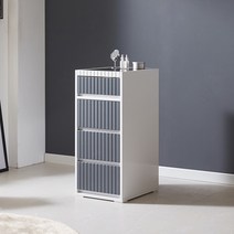 찰스 템바보드 400 4단 틈새 아일랜드 서랍장, 화이트+그레이