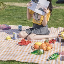 감성 체크무늬 대형 돗자리 캠핑돗자리 옥스퍼드돗자리 피크닉매트 소풍 야, 돗자리 민트 중형