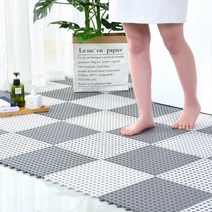 봄햇살 다용도실바닥 베란다 세탁실 건식화장실 물빠짐 욕실미끄럼방지 매트 10장 20장, 8개, 그레이