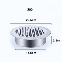 전기선 리드선 전등 스위치 75-200MM 공기 환기 커버 둥근 덕트 천장 벽 구멍 Abs 그릴 루버 주방 목욕 출구 신선한 시스템, [08] 200MM