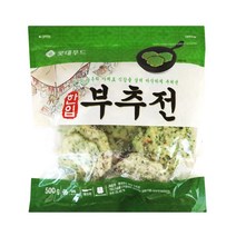 롯데 한입 부추전 500g/냉동 에어프라이어 부침개 부추 전 전통주 막걸리 안주 야식 반찬 간식, 1봉지