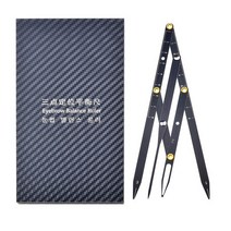 스테인레스 스틸 황금 비율 눈금자 캘리퍼스 눈썹 Microblading 영구 메이크업 측정 도구 평균 분배기 1, 03 Black