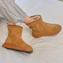 [포멜카멜레] 천연 소가죽 카멜 웜부츠 4.5CM (기모안감)