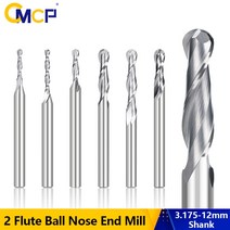 CMCP 2 플루트 볼 코 엔드 밀 4/6mm 샹크 CNC 라우터 비트 초경 나선형 밀링 커터 목공, [40] 12x12x45x100mm