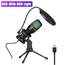 아이돌마이크 AUX 35MM 콘덴서 PC 컴퓨터 노트북 비디오 노래 게임 녹음 전문 USB RGB 안티 스프레이