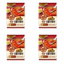 농심 캡핑요리 아이들간식 국물떡볶이 황금레시피 쿡탐 매콤달콤 국물라볶이 간식1 390g 1개, 4개