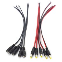 12V DC 커넥터 수 암 잭 케이블 어댑터 플러그 전원 공급 장치 26cm 길이 5.5x2.1mm CCTV 카메라용, 06 10pcs DC female