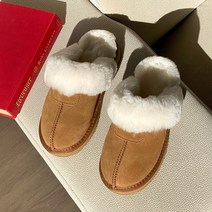 밀로바니 가죽 털안감 겨울 여성 슬리퍼