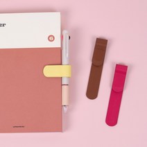 책갈피 겸 펜홀더 자석으로 착!붙고 펜꽂이가 가능한 가죽 북마크 자석 북클립, 1개, 비바마젠타