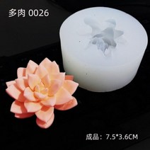 다육 식물 캔들 실리콘 몰드 DIY 선인장 금형 모양 틀 입체 모양틀 케이크 장식 아로마 테라피 석고 접착제 베이킹 도구 양초 만들기 용품, 0026