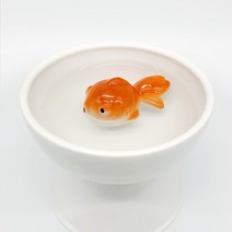 죠스펫 반려동물 스틸 유리볼 식기 세트 S L 강아지 고양이 밥그릇 물그릇 투명, 죠스펫 둥둥도자기(2) 금붕어/오렌지