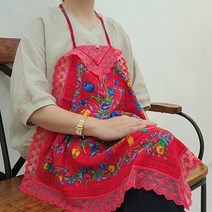 [토베] 로맨틱 튤립 개인 위생 앞치마 큰손수건 겸용 무릎덮개, 튤립앞치마-레드