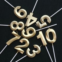 [텐바이텐] 메탈릭숫자초 골드 [0~9], 옵션선택, 골드 0