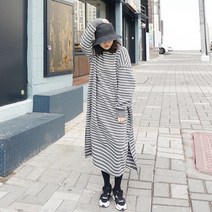 [바보사랑] 단가라 오버핏 롱 원피스n306