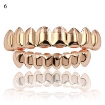 골드 실버 도금 힙합 이빨 그릴즈 토앰프 bootom groll 실리콘 뱀파이어 치아 이동식 치과 패션 쥬얼리 세트, [08] 8