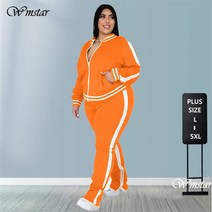 미니 송풍기 무선 전동 제설플러스 사이즈 L-5XL 두 조각 세트 여성 운동복 지퍼 스트라이프 탑 슬릿 조깅, 06 YELLOW_02 XL