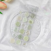 [고맙토다]실링왁스 스티커 18개입 청첩장 다꾸 스티커, 203-투명그린