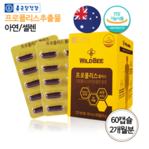 식약처 호주산 폴리 플로 프리 프로폴리스 아연 셀렌 면역력에좋은 면역력 높히는 도움 영양제 환절기 항산화 30대 40대 남자 여자 직장인 현대인 추천 노인 약 60캡슐 2개월분, 1개, 500mg 60캡슐