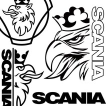 마이웨이카 스카니아 스티커 대형 SCANIA 로고 데칼 덤프 트럭 추레라, 블랙 홀로그램, 로고4 (우측)