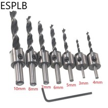 ESPLB 7pcs 3mm 10mm HSS 5 Flute Countersink Drill Bits Set Reamer Woodworking Chamfer Drill Bit Po, 1개, 단일, 단일