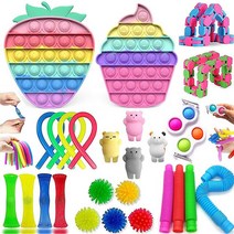 27 Fidget Toys Pop Pack Fidgets 장난감 선물 Kids Girls fidgets 감각 유아 Poppers Figit Package Figetget ADHD, [01] 27PCS PACK