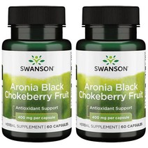 스완슨 아로니아 블랙 초크베리 프룻 400mg 캡슐, 60개입, 2개, 60정
