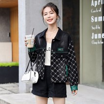 카라넥 체크 데님점퍼 여성 숏 작은 키 봄가을 계절 간지나는 옷 재킷 트렌드 3595571449