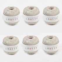 [앵콜스] (10+1) 라떼 LATTE 여름 코바늘 모자 가방 뜨개실, (6볼묶음) 23 에크루베이지