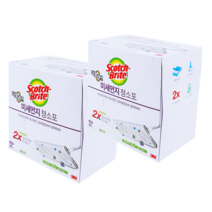 3m 스카치 브라이트 청소포 더블액션 x 2팩 침대밑 사무실바닥 방바닥 청소 청소용부직포, 일회용 미세먼지 청소포 80매 x 2팩