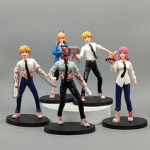 포치타인형 체인소맨포치타 포치타전기 톱 맨 액션 피규어 완구 6 개 PVC 만화 덴지 파워 포치타 모델 애, 04 5pcs about 18cm