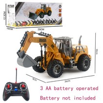 RC 엔지니어링 트럭 미니 원격 제어 불도저 혼합 크레인 물 분출 소방차 덤프 자동차 굴삭기 모델 장난감, [11] Without battery K