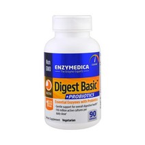 Enzymedica 엔지메디카 다이제스트 베이직 + 프로바이오틱스 90 캡슐 애시도필러스 프로테아제 플란타럼 락타아제 리파아제 카제이 아밀라아제 포함