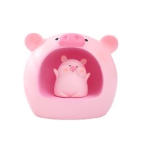 DALANG 핑크 아기돼지 무드등 수지 장식품, 신난 돼지/happy pig