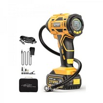 AUTDER 21V 타이어 팽창기 공기 압축기 180PSI 무선 자동차 펌프 12V 어댑터 디지털 압력 게이지 자동 꺼짐 팽창