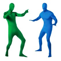 크로마키 슈트 의상 그린 블루 블랙 스크린 쫄쫄이, 오렌지